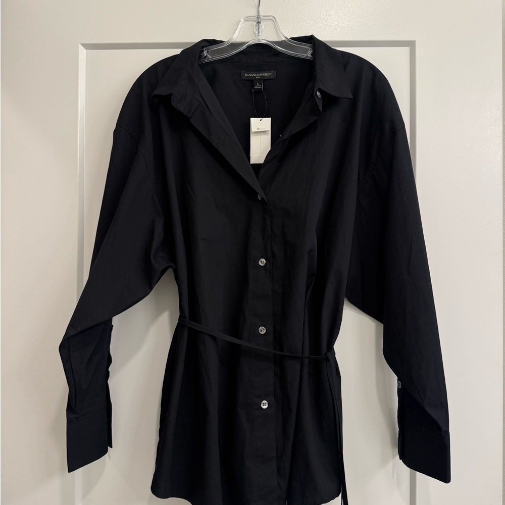 Banana Republic Black Button-Up Shirt